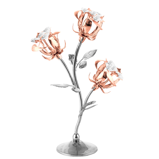 Crystocraft Triple Rose Ornament with Bohemia Crystals