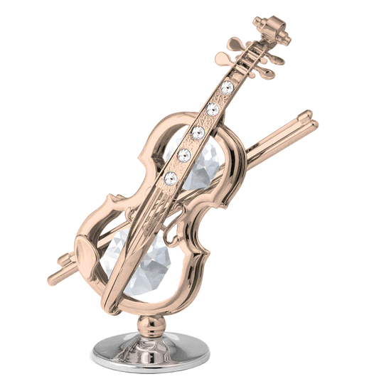 Crystocraft Violin Ornament with Crystals
