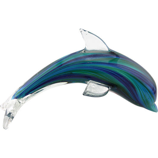 Blue & Green Glass Dolphin Figurine