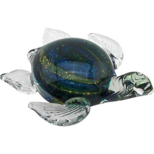 Blue & Green Glass Turtle Figurine