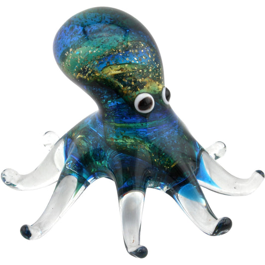 Blue & Green Glass Octopus Figurine