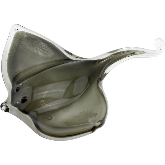 Smoky Grey Glass Stingray Figurine