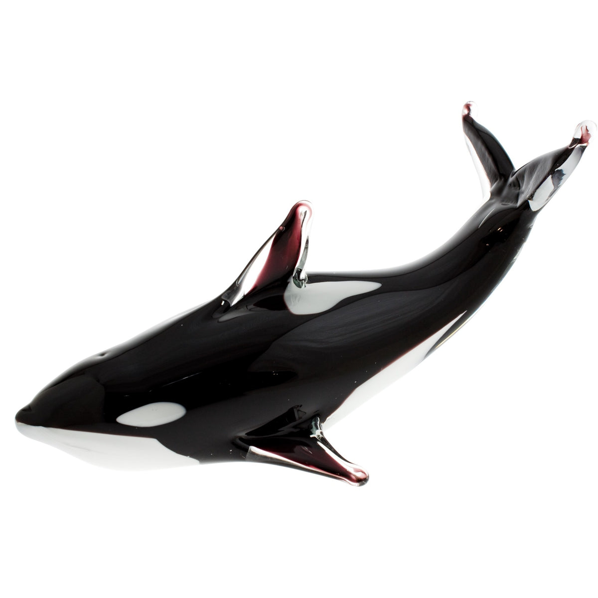 Black Glass Orca Figurine