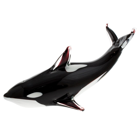 Black Glass Orca Figurine