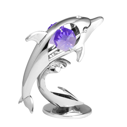 Crystocraft Mini Dolphin Ornament with Bohemia Crystals